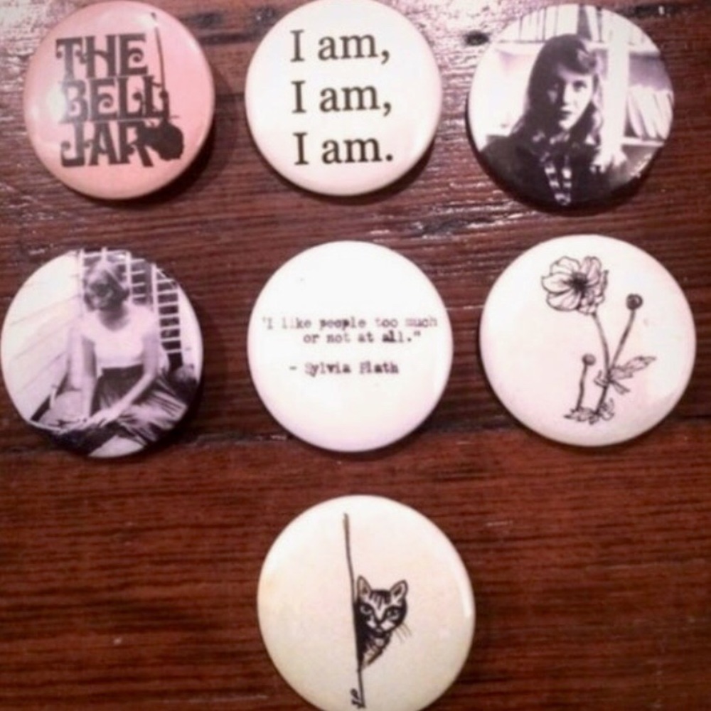 Sylvia Plath Button Set